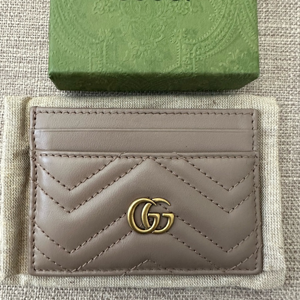 Dusty Rose Gucci GG Marmont Card Case